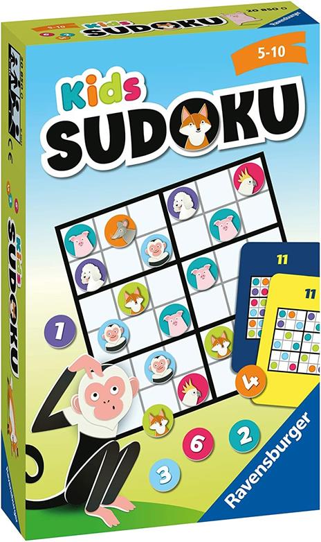 Ravensburger - KIDS Sudoku, Gioco Travel Tascabile, 2-4 Giocatori, 5+ Anni - 4