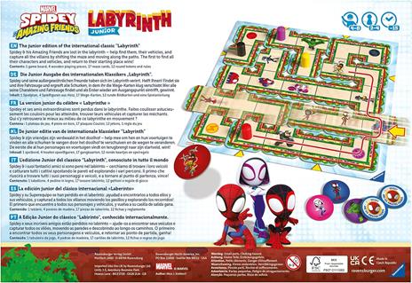 Ravensburger  Labirinto Junior Spidey Friends, Gioco Da Tavolo, Da 2 a 4 Giocatori, 4+ Anni - 6