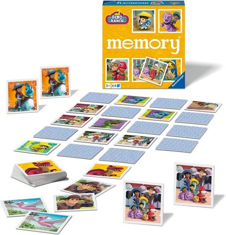 Ravensburger - Memory Versione Dino Ranch, 64 Tessere, Gioco Da Tavolo, 3+ Anni - 2