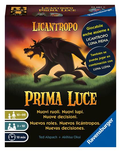 Ravensburger - Licantropo Prima Luce, Gioco di Carte per tutta la famiglia, da 3 a 10 giocatori, 9+ Anni