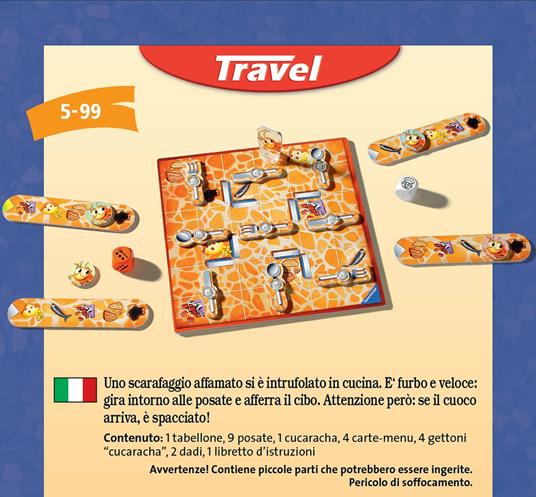 Ravensburger - La Cucaracha Travel Edition, Gioco da Tavolo Tascabile, 2-4 Giocatori, 5+ Anni - 37