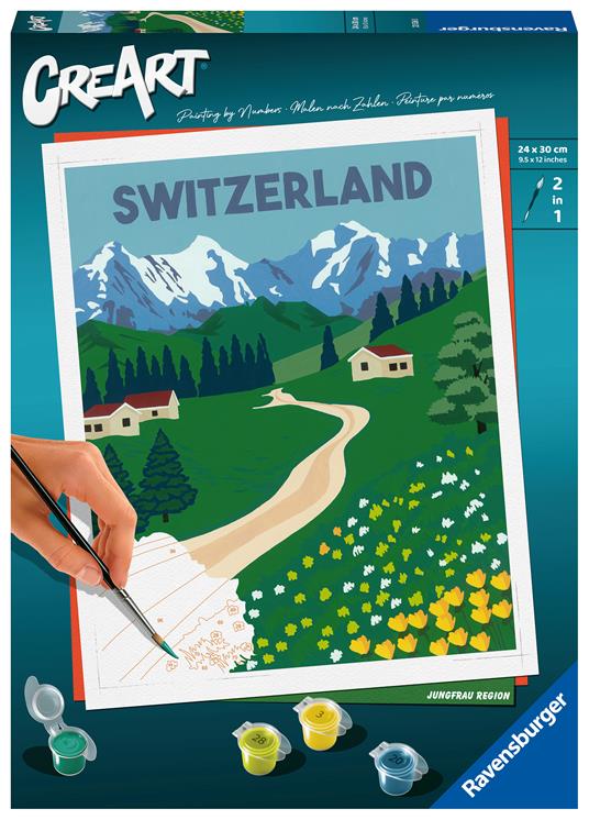 Ravensburger - CreArt Regione Jungfrau in Svizzera, Kit per Dipingere con i  Numeri - Ravensburger - Pittura - Giocattoli