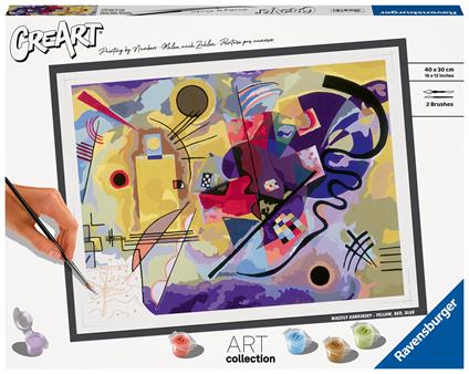 Ravensburger - CreArt ART COLLECTION Kandinsky: Giallo, rosso, blu, Kit per  Dipingere con i Numeri - Ravensburger - Pittura - Giocattoli