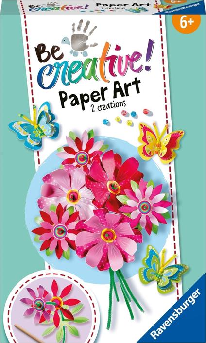 Ravensburger - Be Creative: Paper Art Fiori e farfalle, Gioco Creativo per bricolage e fai-da-te