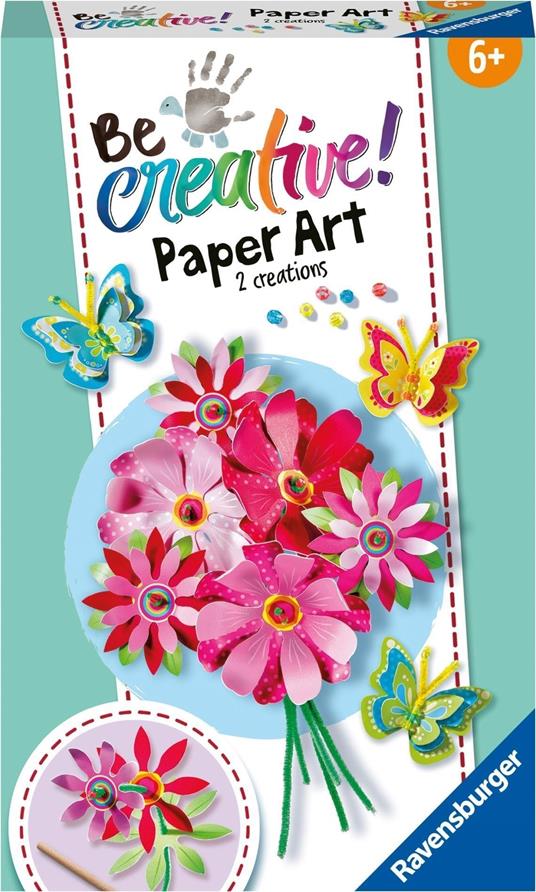 Ravensburger - Be Creative: Paper Art Fiori e farfalle, Gioco Creativo per bricolage e fai-da-te