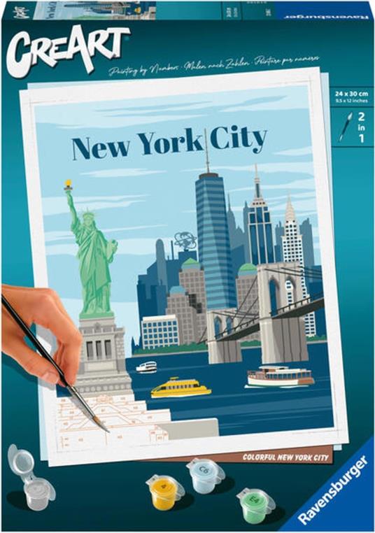 Ravensburger - CreArt City: New York, Kit per Dipingere con i Numeri