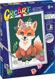 Ravensburger - CreArt Serie D: Volpe con fiori, Kit per Dipingere con i Numeri,