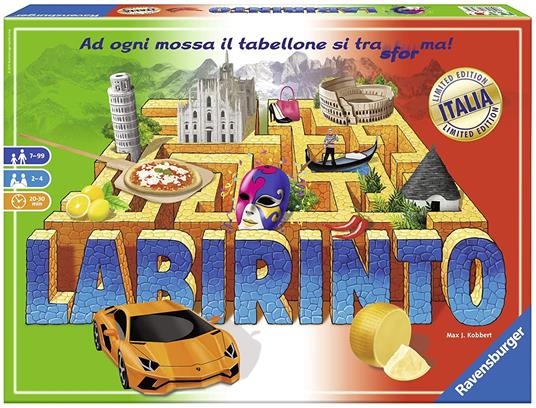 Ravensburger – Labirinto Italia, Gioco Da Tavolo, Da 2 A 4 Giocatori, 7+  Anni - Ravensburger - Labirinto Family - Giochi di ruolo e strategia -  Giocattoli
