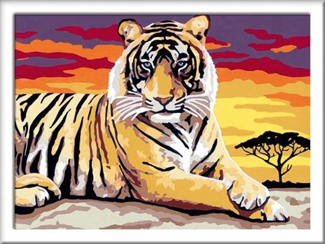 Ravensburger - CreArt Serie D: Tigre, Kit per Dipingere con i Numeri, Contiene una Tavola Prestampata, Pennello - 2