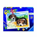 Ravensburger - CreArt Serie D: Cuccioli Jack Russell, Kit per Dipingere con i Numeri,