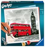 Ravensburger - CreArt Londra, Kit per Dipingere con i Numeri, Contiene Tavola Prestampata 20x20 cm, Pennello