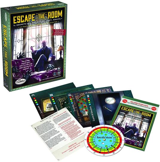 ThinkFun - Escape The Room:  Il Mistero del Rifugio del Dott. Gravely, Gioco da Tavolo per Adulti, 3-8 Giocatori