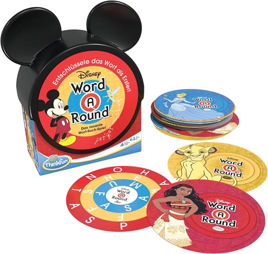 ThinkFun - Disney Word A Round, Gioco di Carte per Bambini, Parole e Abilità Linguistiche, Età 10+ Anni - 2