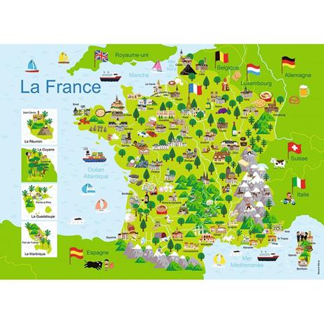 Puzzle 100 pezzi Cartina della Francia - 2