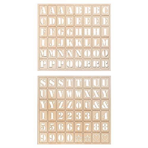 Rayher 62859505 lavagna in legno con lettere in legno, naturale, 30 x 42 cm, 96 lettere incluse, incl. numeri e simboli, certificato FSC, letterboard in legno di pioppo - 2