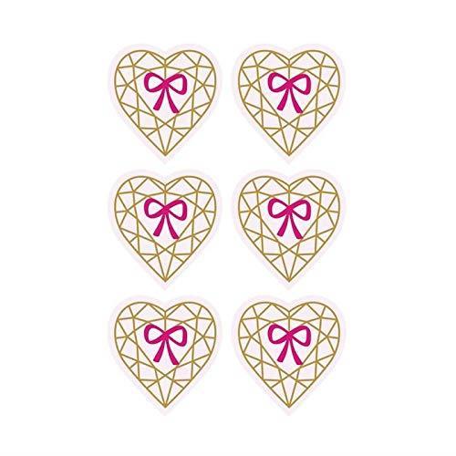 Youdoit Adesivi 3D 4 cm - Cuore ciamante su Rosa Chiaro