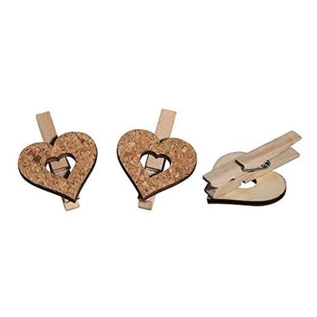 Rayher 63005000 - Cuore in Sughero/Legno su graffetta, 4,5 x 5 cm, 2 Modelli