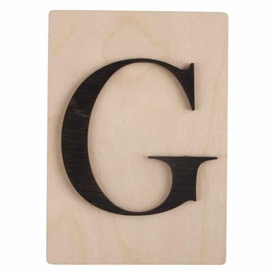 Lettera di legno nero 'G' 14,8 x 10,5 cm