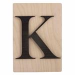 Lettera di legno nera 'K' 14,8 x 10,5 cm