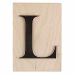 Lettera di legno nero 'L' 14,8 x 10,5 cm