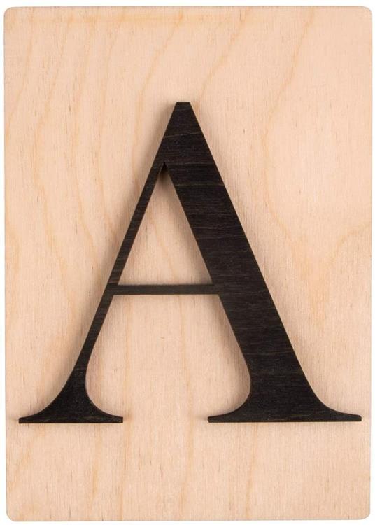 Lettera di legno nero 'N' 14,8 x 10,5 cm - 2