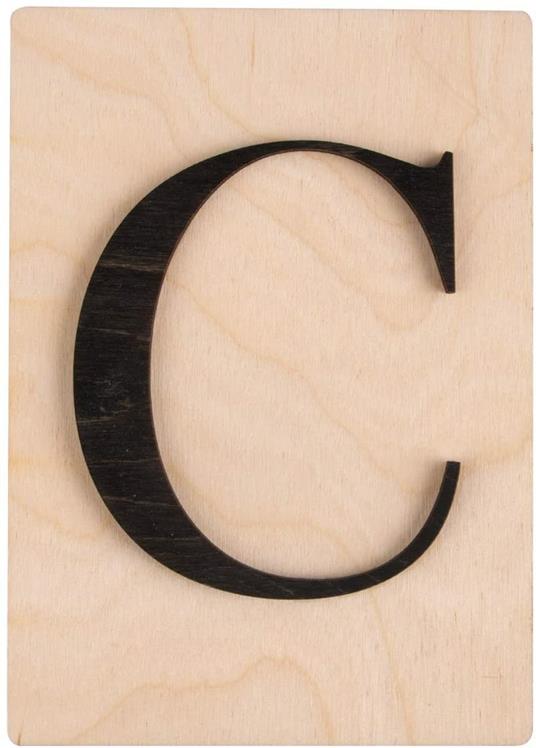 Lettera di legno nero 'N' 14,8 x 10,5 cm - 4