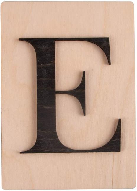 Lettera di legno nero 'N' 14,8 x 10,5 cm - 6