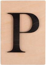 Lettera di legno nero 'P' 14,8 x 10,5 cm