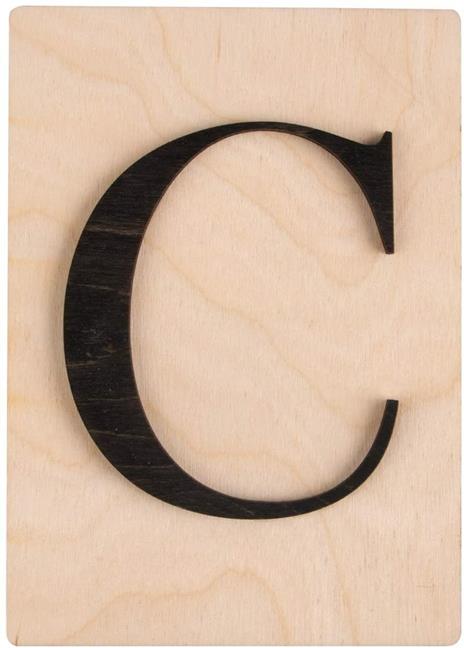 Lettera di legno nero 'P' 14,8 x 10,5 cm - 4