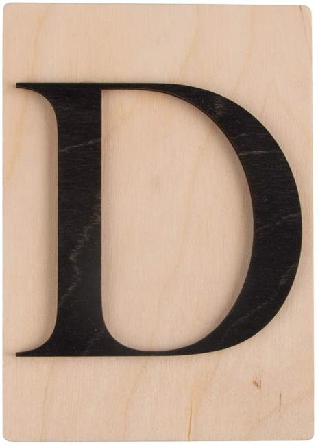 Lettera di legno nero 'P' 14,8 x 10,5 cm - 5