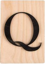 Lettera di legno nero 'Q' 14,8 x 10,5 cm