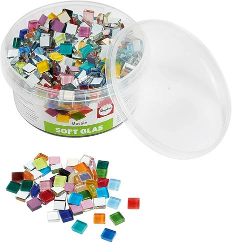 Rayher Set Tessere per Mosaico, morbide, Piastrelle, tasselli Ideali per Decorazioni e Fai da Te, Multicolori, 13,5 x 13,5 x 6,5 cm, 515 pz. - 5