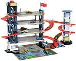 Dickie Toys Garage, Set di Giochi per parcheggio, 4 Piani, Ascensore, 4 Veicoli Die-Cast, 1 Elicottero, Luce e Suono, Multicolore, 203749008