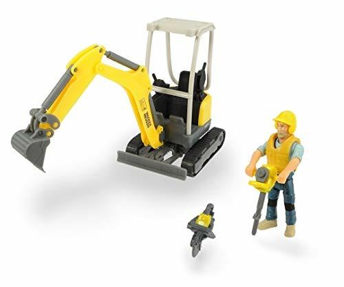 Dickie Playlife Scavatore Wacker Neuson con personaggio e accessori, in scala 1:24, cm.19,5