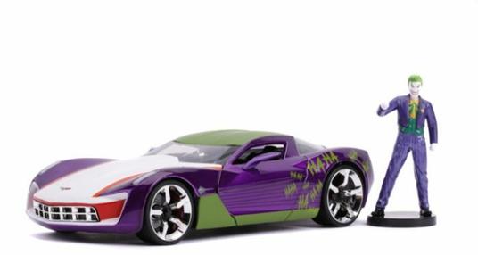 Auto Chevy Corvette Stingray 2009 Joker con personaggio scala 1:24. Jada (3255020) - 3