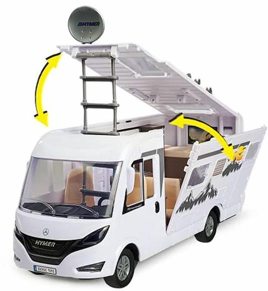 Dickie Toys Camper Set Con Camper Hymer In Scala 1 24, Personaggio E Accessori Per Il Campeggio - 3