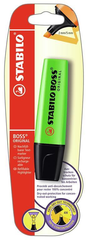 Evidenziatore - STABILO BOSS ORIGINAL - Pack da 1 - Verde