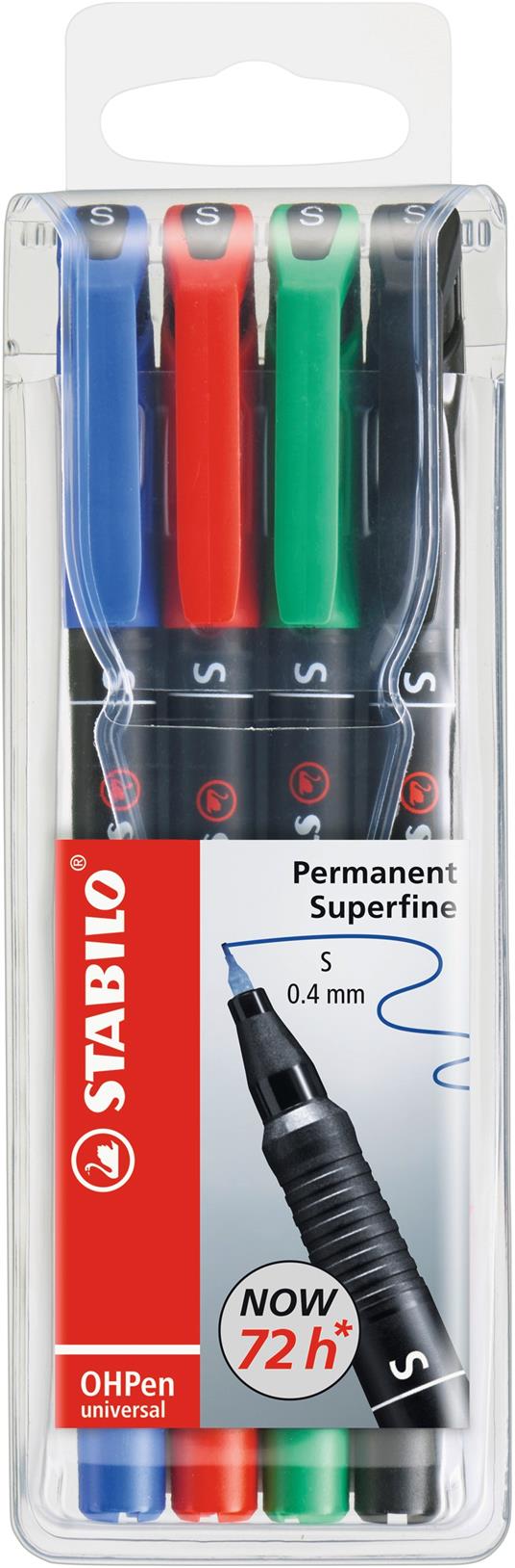 Marcatore - STABILO OHPen universal Permanente - Tratto Fine (0,7 mm) -  Astuccio da 8 - Colori assortiti - STABILO - Cartoleria e scuola