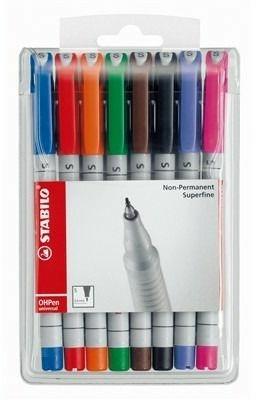 Marcatore - STABILO OHPen universal Permanente- Tratto Superfine (0,4 mm) -  Astuccio da 8 - Colori assortiti - STABILO - Cartoleria e scuola