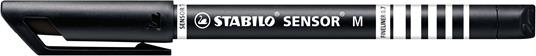 Fineliner con punta ammortizzata - STABILO SENSOR M - Tratto Medio (0,7 mm) - Astuccio da 4 - Nero/Blu/Rosso/Verde - 3