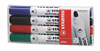 10 pz Pennarello Marker Stabilo Mark 4 All rosso punta a scalpello