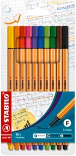 Fineliner - STABILO point 88 - Astuccio da 10 - Colori assortiti