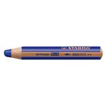 Matite colorate Stabilo Woody 3 in 1 punta larga conf. 5 pz blu oltremare 880/405