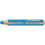 Matite colorate Stabilo Woody 3 in 1 punta larga conf. 5 pz blu cyan 880/450