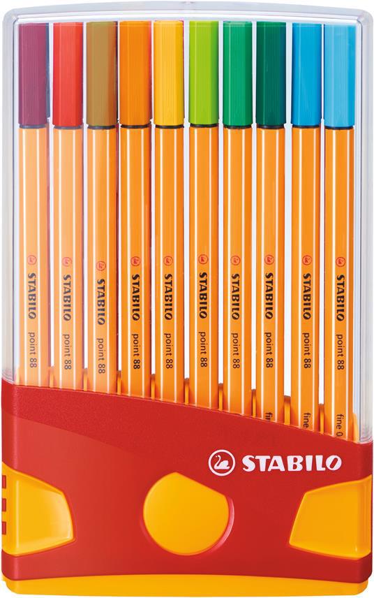 Confezione 10 penne colorate Fineliner Point 88: Pennarelli di Stabilo