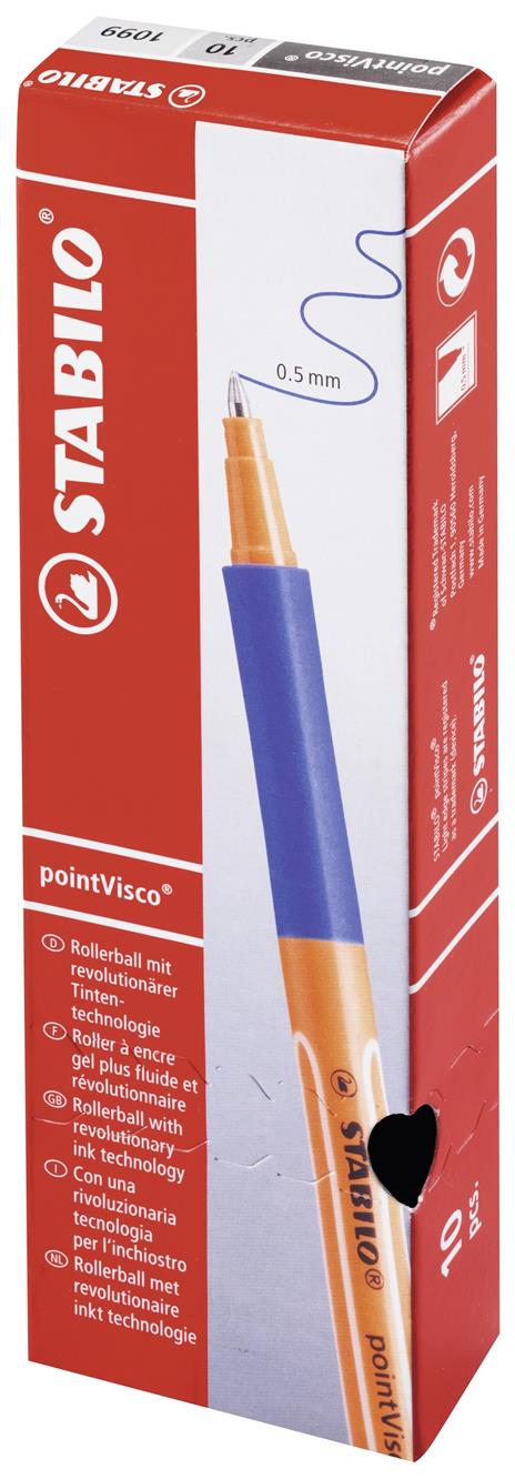 STABILO pointVisco Penna in gel con cappuccio Fine Azzurro 10 pz - 4