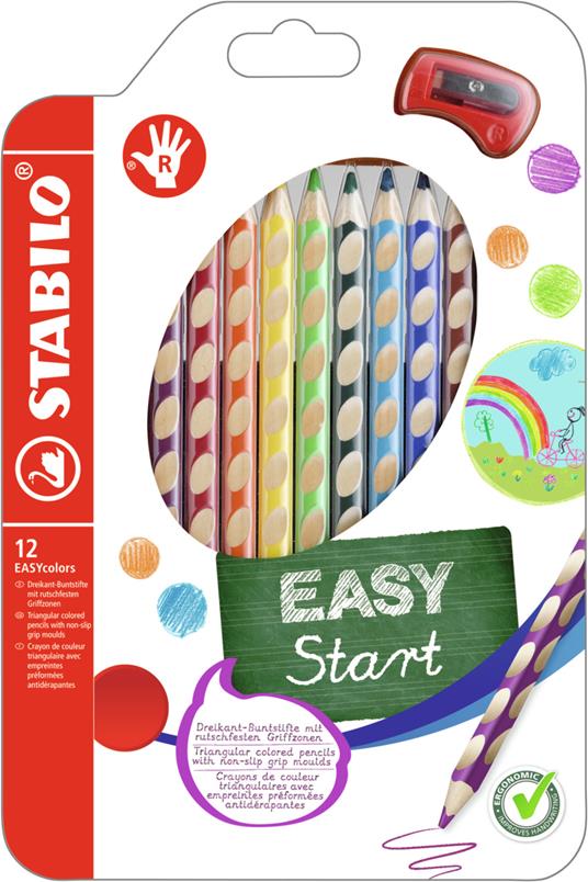 Matita colorata Ergonomica - STABILO EASYcolors - per Destrimani - Astuccio da 12 - Colori assortiti - 2