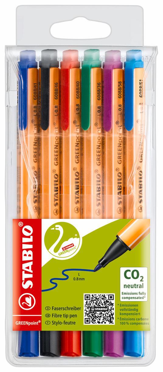 Penna a sfera Ecosostenibile - STABILO pointball - CO2 neutral - Pack da 2  - Blu - STABILO - Cartoleria e scuola