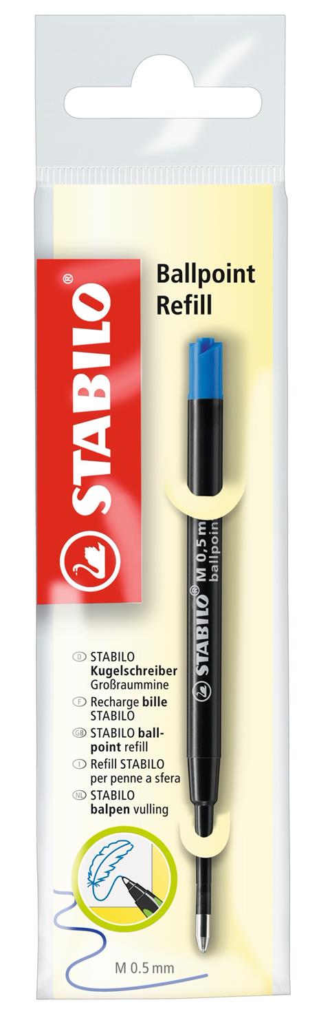 Cartuccia Refill per Penna a sfera - STABILO - Tratto M (0,5 mm) - colore Blu - 6