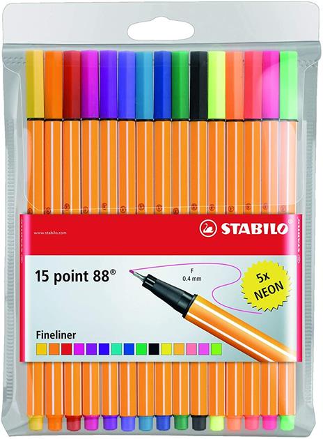 Penne Stabilo Point 88 - Astuccio da 6 Colori Assortiti